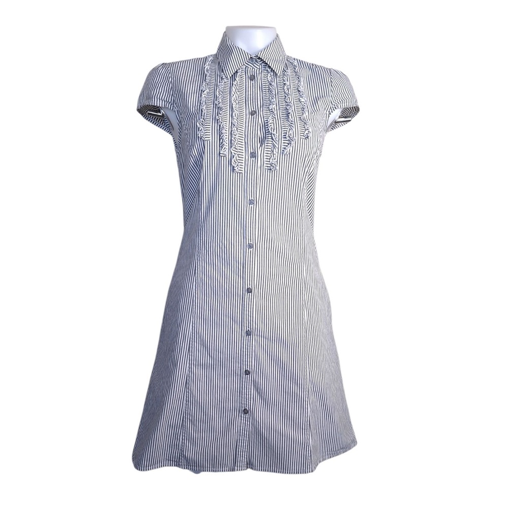 Armani Exchange Black and White Striped Dress